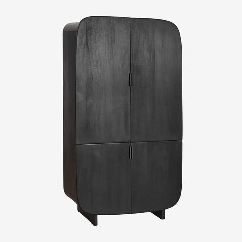 Armoire En Bois De Manguier Agathe Noir Uni