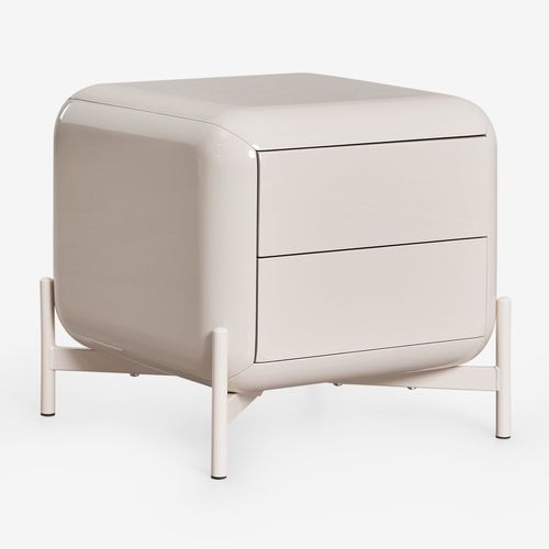 Table De Chevet 45x45 Cm En Mdf Alazne Tapioca Beige