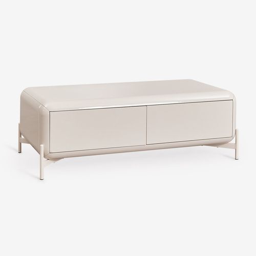 Table Basse Rectangulaire 120x60 Cm En Mdf Alazne Tapioca Beige