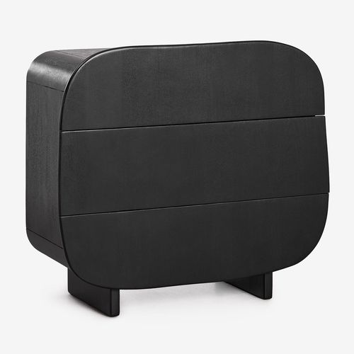 Commode 3 Tiroirs En Manguier Agathe Noir Uni