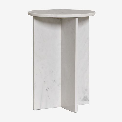 Table De Chevet Ronde Ø35 Cm En Marbre Mencia