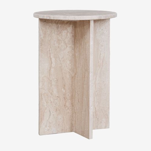 Table De Chevet Ronde Ø35 Cm En Marbre Mencia