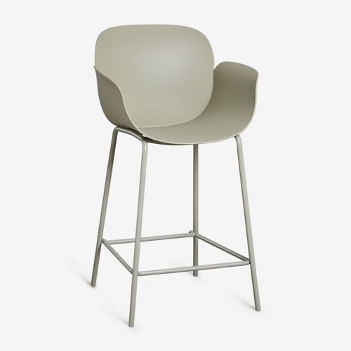 Pack De 2 Tabourets Hauts En Polypropylène Et Fer Lynette Vert Bambou ¿65 Cm