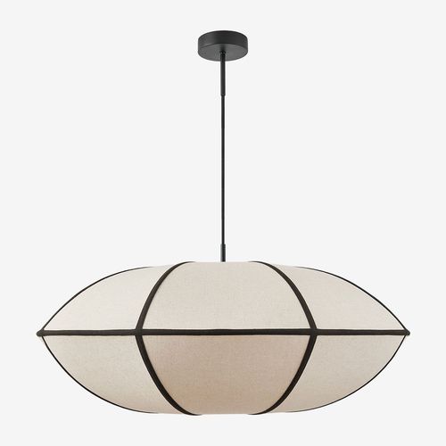 Plafonnier En Lin Patraix Noir Ø70 Cm