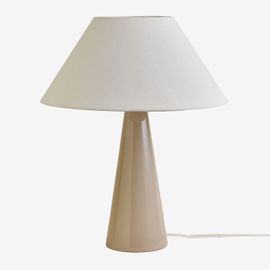 Lampe De Table En Céramique Et Lin Jevora 60 Cm Beige Crème