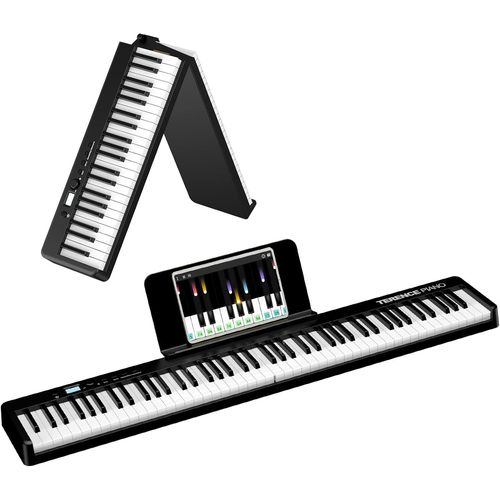 ChenQuanSarl-Pliable Piano Numérique Avec 88 Touches Semi-Lestées Et Batterie De 1800Mah Et Interface Usb Midi Avec Support De Partitions Bluetooth Sacs Pour Clavier Câble Audio Casque Pédale De Sust