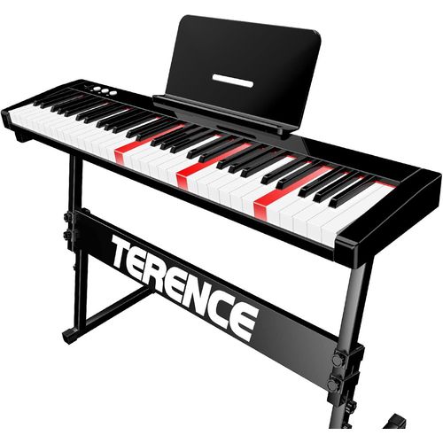 ChenQuanSarl-Piano Numerique 61 Touches Semi-Lestées Avec Stands Lumineuses Batterie Intégré De 1800Mah Interface Midi Avec Support De Partitions Bluetooth Sacs Pour Clavier Câble Audio Casque