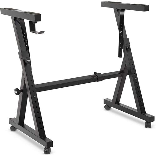 ChenQuanSarl-Support Clavier / Orgues Électronique Universel, Rack Robuste Noir De Style Z , Support Piano Portable Avec Hauteur Et Largeur Réglables, Roulettes Verrouillables (Noir)