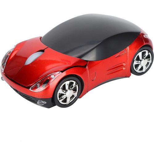 Souris De Jeu Filaire, 2,4 G Optique Sans Fil En Forme De Voiture Rouge Pour Ordinateur Portable, Pc, Tablette De Jeu