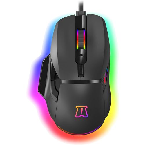 Souris Gaming Filaire Otaku M05 12800Dpi, Souris Gamer Rétroéclairage Led Rgb,Capteur Optique De 1200 À 12800 Dpi,7 Boutons,Programmable,Confortable Et Légère,Compatible Pc/Ps4/Ps5/Xbox -Noir