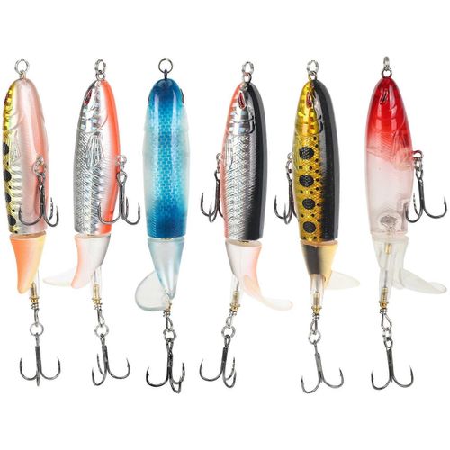6pcs Avec Boîte Whopper Plopper 100mm 13g Flottant Popper Leurre De Pêche Artificiel Hard Bait Wobbler R