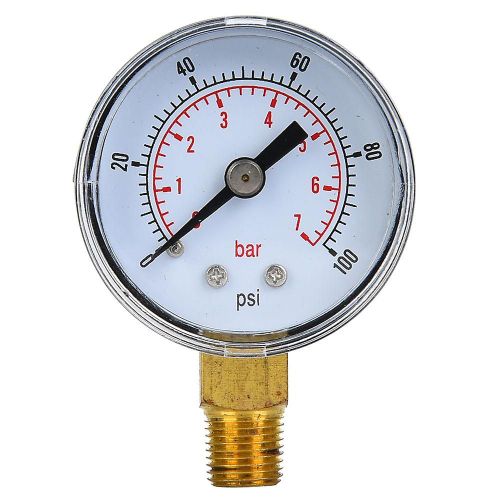 Manomètre mécanique 1/8 pouce BSPT Connexion inférieure pour l¿air, l¿huile et l¿eau (0-100psi 0-7bar)