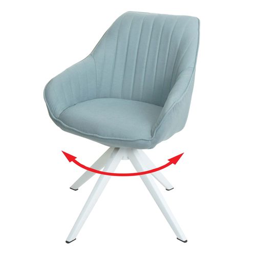 Chaise De Salle À Manger Hwc-K27, Chaise De Cuisine Avec Accoudoirs, Pivotante Tissu/Textile   Menthe-Vert