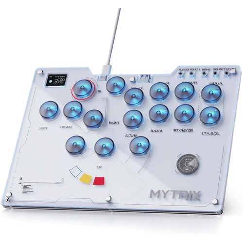 Chenquansarl-Manette Sans Levier Arcade Stick 16 Touches Pour Ps4/Pc/Ps3/Switch/Steam, Avec Fonctions Turbo, Lumière Rvb Personnalisée, Prend En Charge L'échange À Chaud, Socd, Plaque Amovible - Desi