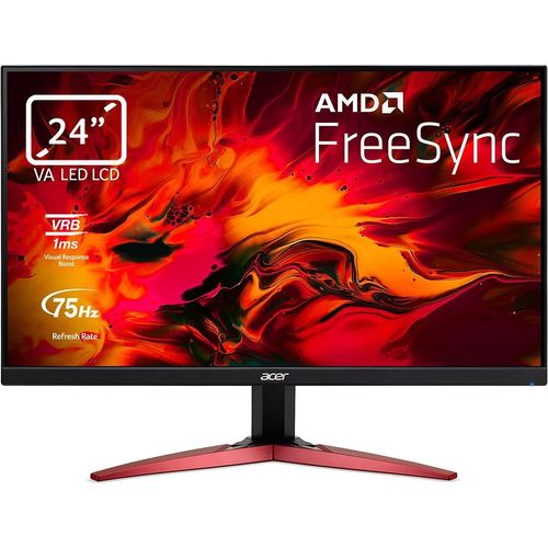 KGABERY-Nitro Kg241Y Abii-Écran Pc Gaming 23.8 "" Full Hd 75 Hz (1920X1080, 16:9, Freesync, 1Ms Vrb, 250 Nits, Comfyview, Bluelightshield, Flickerless, Vga/2Hdmi), Moniteur Pc Gamer, Couleur Noir