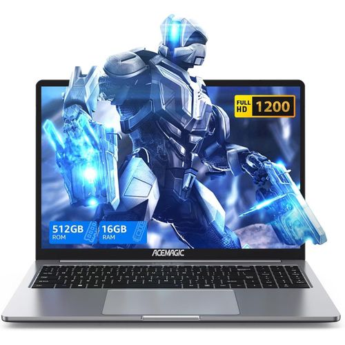 KGABERY-Ordinateur Portable 16 Pouces Fhd Pc Portable Boîtier Métallique 16Go Ddr4 512Go Ssd Étendre À 2 To,In-Tel Quad-Core N97(Jusqu'À 3,6Ghz) Dépasser N95/N5095,Bt5.0,Usb 3,2,Type C,Hdmi,Gris