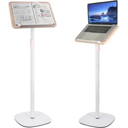 KGABERY-Support De Lecture Debout Réglable En Hauteur De 50 À 130 Cm, Support Mains Libres Pliable Pour Ordinateur Portable, Support De Lecture De Livre En Bois, Bureau De Tablette Portable Pour Livr