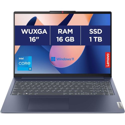 KGABERY-Ideapad Slim 5 16Iah8-Ordinateur Portable 16'' Wuxga (Intel Core I5-12450H, Ram 16Go, Ssd 1To, Intel Uhd Graphics, Windows 11 Home) Clavier Azerty Français-Bleu