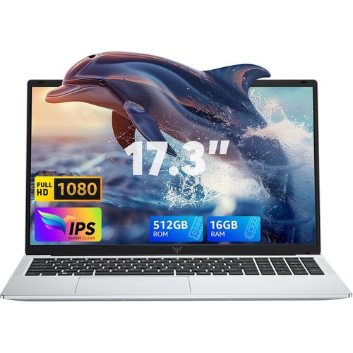 KGABERY-Ordinateur Portable 17,3 Pouces Pc Portable 16 Go Ram Ddr4 512 Go Ssd 4 C?urs Ln-Tel Alder Lake N-97,Capacité De 6000Mah,3*Usb3.2,Bt5.0,Hdmi,Laptop