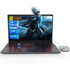 KGABERY-Ordinateur Portable 15.6 Pouces Pc Portable 16Go Ram 512Go Ssd Celeron N5095 Laptop Computer Touch Id Bluetooth 4.0 Wifi5 Usb 3.0