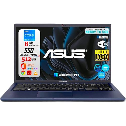KGABERY-Expertbook B1 (B1502), Écran Portable 15,6"" Full Hd, Processeur Intel Core I3-12Th, 8 Go Ram Ddr4, 512 Go Nvme Ssd, Windows 11 Pro, Office 2021 Pro Plus-Ordinateur Portable Prêt À L'Emploi