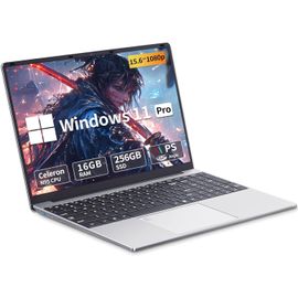 KGABERY-Ordinateur Portable 15,6 Pouces, 16 Go Ram 512 Go Ssd Celeron N95, Pc Portable Win11 Pro Écran 1920 X 1080 Ips Full Hd, Déverrouillage Par Empreinte Digitale Et Clavier Rétroéclairé Laptop
