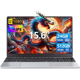 KGABERY-Ordinateur Portable 15,6 Pouces, 24 Go De Ram 512 Go De Ssd, Pc Portable Celeron N5095 1920 X 1080 Fhd Touch Id, Laptop Wifi Double Bande Win11 Pro, Avec Clavier Rétroéclairé Pleine Taille