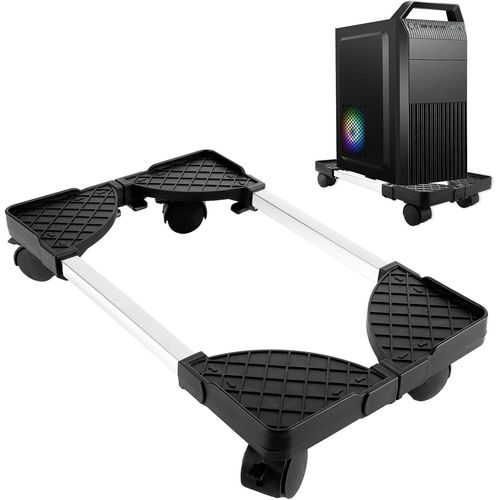 Kgabery-Support Tour Pc Réglable, Support Pc Universel Avec 4 Roulettes, Support Pc Sous Bureau Pour Tour Pc