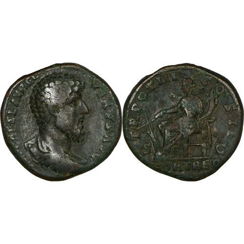 Rome - Sesterce - Lucius Verus - 163 Ad - Fortuna Assise - 21.19 G. - Tres Rare - Ric.1342 - 25-355