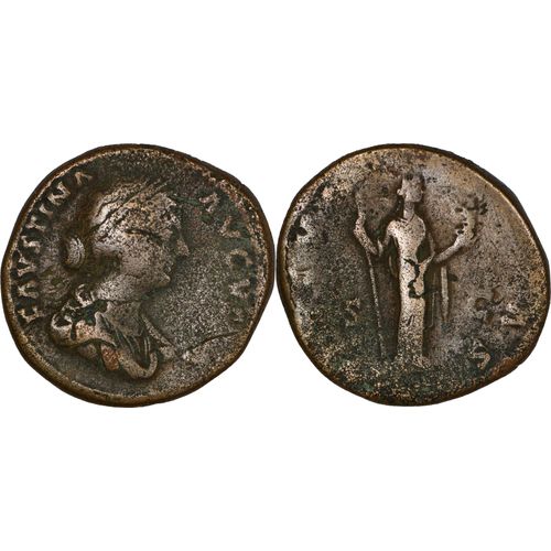 Rome - Sesterce - Faustine Jeune - 156 Ad - Fecvnditas - Faustine Tenant Sceptre Et Enfant - 24.08 G. - Ric.1638 -25-357