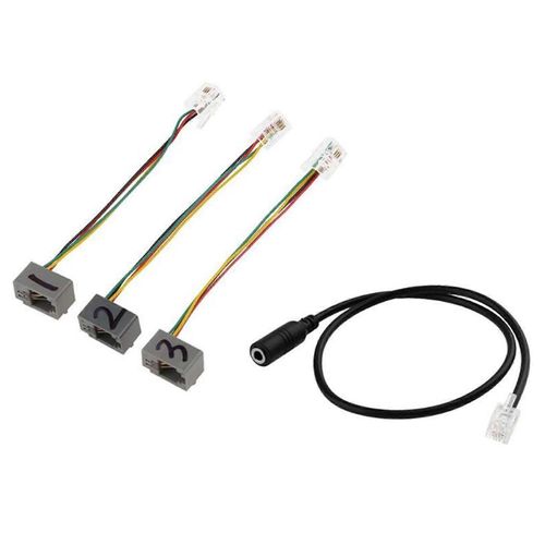 Câble adaptateur RJ9 4P4C mâle vers 3,5 mm femelle avec prise casque 3,5 mm vers prise casque RJ9 avec fil de liaison pour téléphone