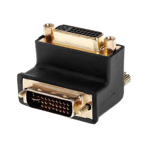 Adaptateur DVI 24+5 D DVI-I Digital Dual Link mâle à femelle à angle droit à 90 degrés
