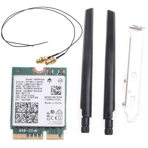 WiFi pour clé E pour M.2 CNVio Adaptateur de bureau BT 5.0 sans fil 802.11ax 2.4G / 5G prise en charge MU-MIMO 9560NGW Gigabit Network Ca
