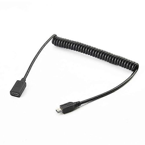 Câble de données Mini USB mâle vers Type C femelle Câble USB-C vers Mini USB télescopique