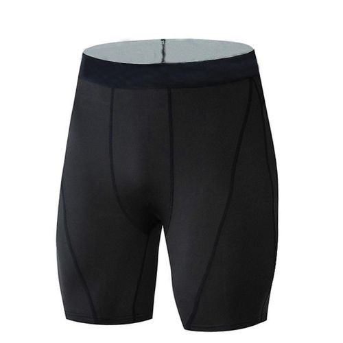 Men Short Leggings Polyester Elastic Quick Drying Men Sports Pants For Sports Basketball Soccer Black L