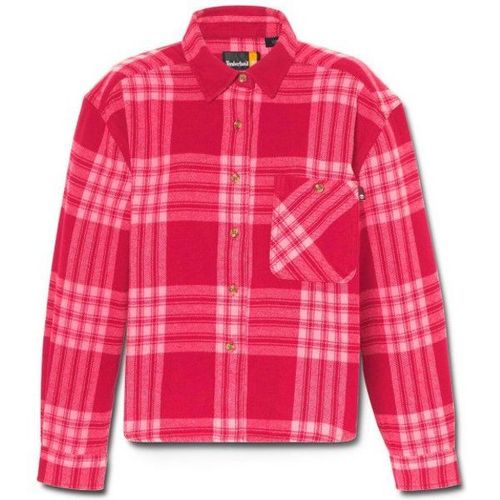 Women's Midweight Flannel Pocket Shirt Chemise Taille L, Rose