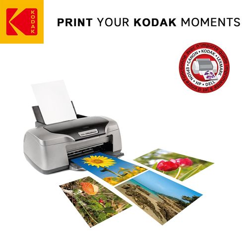 KODAK Papiers Photo Instantanés - Pack de 100 feuilles de papier photo - Format 102x152mm) - Finition brillante - 180 gsm - Compatible avec imprimantes jet d'encre"