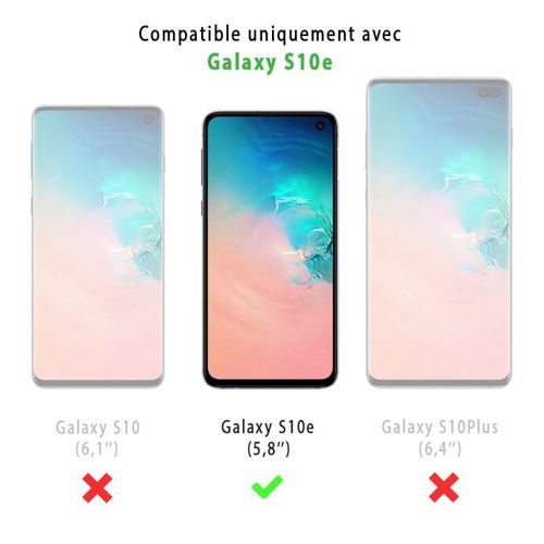 Coque Samsung Galaxy S10e Silicone Liquide Noire + 2 Vitres En Verre Trempé Protection Écran Evetane