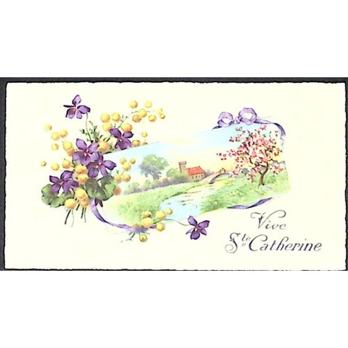 Carte Ancienne De Sainte Catherine - 12 X 6 Cm