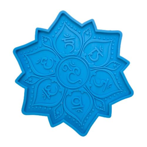 Mantra Symbole Coaster Résine Époxy Moule Tasse Mat Pad Moule Silicone Artisanat Diy Set De Table Décoration De La Maison Outil De Moulage