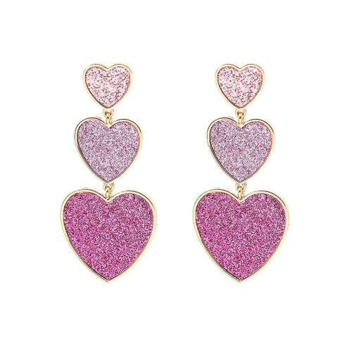 1 Paire De Style Coréen Doux Dégradé Couleur Amour Boucles D¿Oreilles Tendance Bijoux Élégants