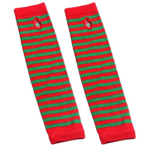 Hiver Demi-Doigt Gant Manches Longues Extensible Rayure Motif Mitaines Pour Fille