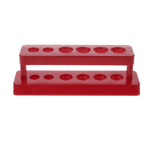 1pcSupport de tube à essai 6 trous en plastique rack rouge stand burette stand étagère laboratoire