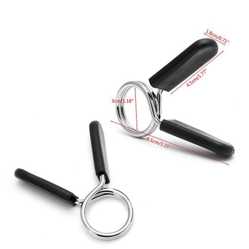 2 Pcs Barre D¿Haltère Pince Ressort Collier Clips Gym Poids Haltère Serrure Levage