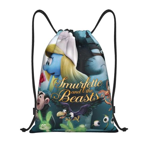 Les Schtroumpfs Sac à dos à cordon de serrage, sac de sport, sac de sport pour le yoga, la natation, sac à bandoulière - yq1277