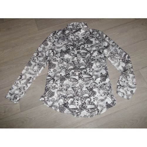 Chemisier Blanc Et Noir Satiné Motif &#34bandana&#34 S Tbe