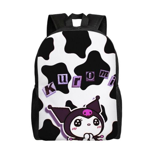 Sac à dos Kuromi imprimé vache, cartable d'école primaire, collège, grande capacité, sac à bandoulière décontracté, sac pour ordinateur portable, pour garçons et filles - XTYD2955