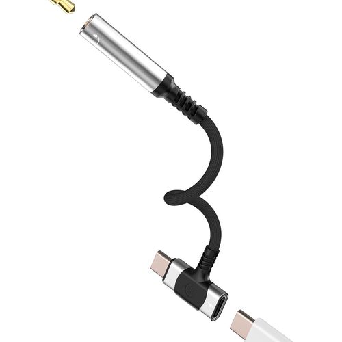 Adaptateur Jack Usb C 2 En 1 Vers 3.5Mm Écouteur Câble Pour Iphone16 15 Pro Max Compatible Avec Samsung S24 Pour Apple Casque Prise Ecouteurs Aux Dac Audio Connecteur Type C Charge[ECO5243027]