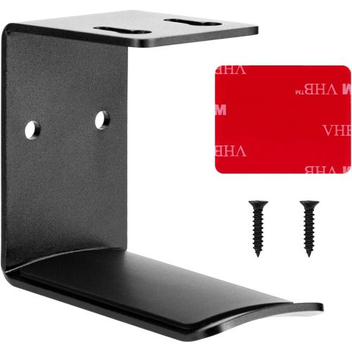 Support Casque En Aluminium Crochet De Casque Porte De Casque Avec Des Vis Et Ruban Adhésif Solides Noir 6.5X3.5X5.5 Cm[ECO5242040]