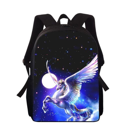 Sac à dos pour enfants avec impression 3D Cheval 40 cm, cartable d'école primaire pour garçons et filles